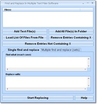 Find and Replace Text In Multiple Files Software screenshot